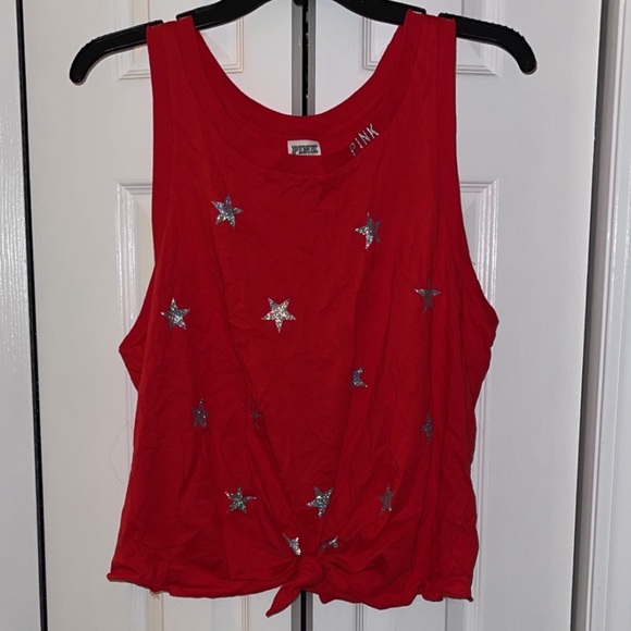 NWOT VS PINK Red and Silver Stars Tank - Picture 2 of 8